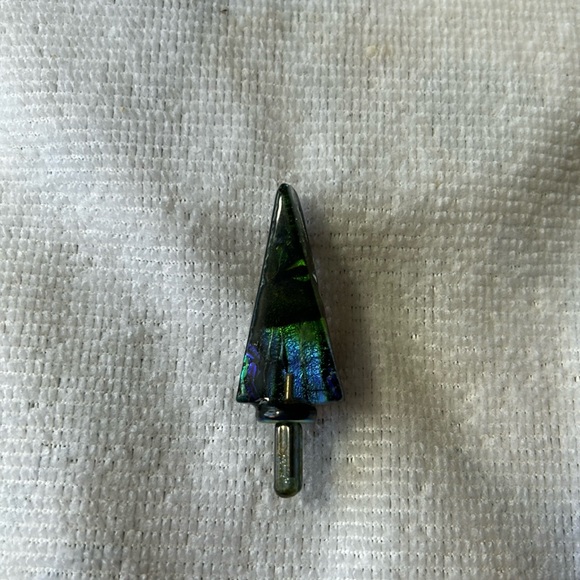 Jewelry - Handmade Dichroic Glass Tree Shaped Pin/Brooch by Geddes Studio